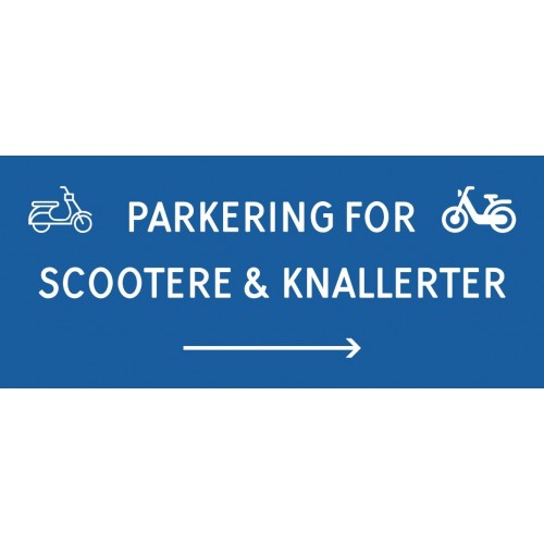 1099-30x70-102B Scooter & knallert parkering højrepil
