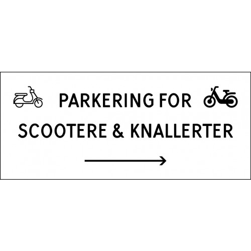 1099-30x70-102H Scooter & knallert parkering højrepil