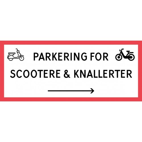 1099-30x70-102S Scooter & knallert parkering højrepil