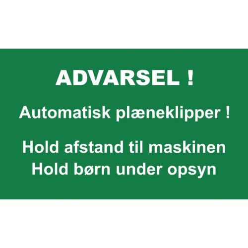 AUTOMATISK PLÆNEKLIPPER 30X50 CM ALUSKILTE-GRØN/HVID