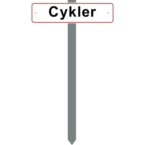 PARKERINGSSPYD Cykler SKILT 10X40 CM (R)