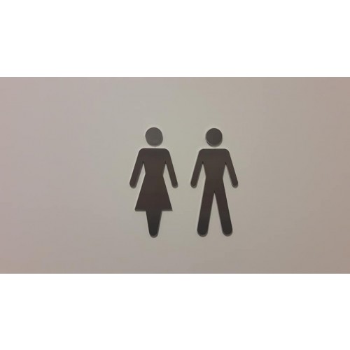 Toilet pictogram Dame/Herre i rustfri stål
