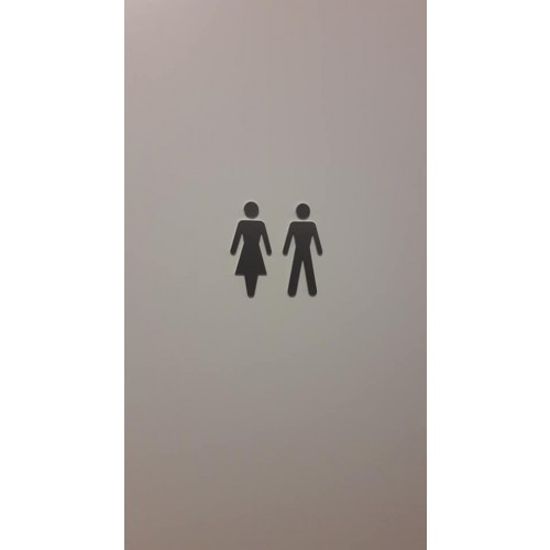 Toilet pictogram Dame/Herre i rustfri stål
