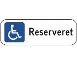 Handicapskilt Reserveret 20x60 cm - Parkeringsskilte