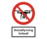 Droneflyvning forbudt - Aluskilt 30x20 cm