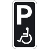 P Handicap skilt 40x20 cm hvid/sort