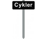 PARKERINGSSPYD Cykler SORTLAKERET SKILT 15X40CM 