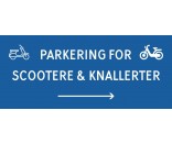 Scooter & knallert parkering med højre pil 30x70 cm skilte