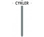 Parkeringsspyd CYKLER hvidlakeretskilt 10x40 cm
