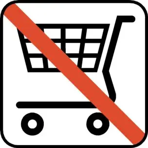 INDKØBSVOGN FORBUDT DS110 PIKTOGRAM - Dansk standard (DS)