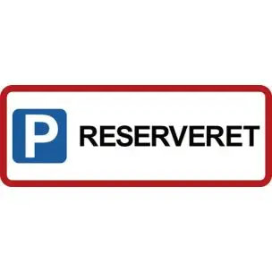 RESERVERET med pictogram 15x40 cm Parkeringsskilte - Aluskilte 15x40cm