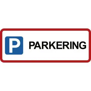 PARKERING med pictogram 15x40 cm Parkeringsskilte - Aluskilte 15x40cm