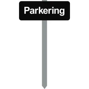PARKERINGSSKILT SORTLAKERET 15X40 CM "Parkering " MED P-SPYD - Parkeringsskilte