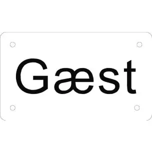 Aluskilt 7x12 cm hvid Gæst - Aluskilte