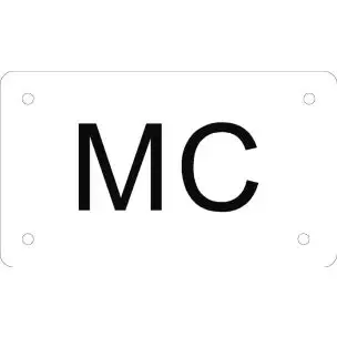 Aluskilt 7x12 cm hvid MC - Aluskilte