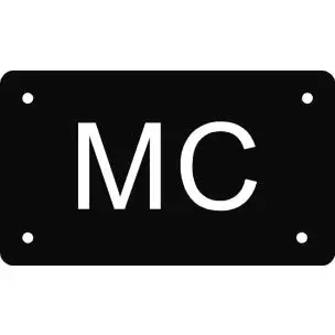 Aluskilt 7x12 cm sort MC - Aluskilte