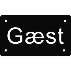 Aluskilt 7x12 cm sort Gæst - Aluskilte