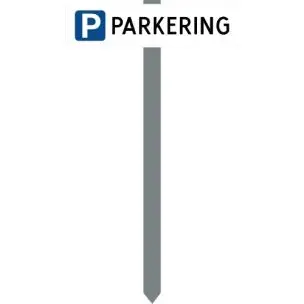 PARKERINGSSPYD PARKERING HVIDLAKERET SKILT 10X40 CM - Parkeringsspyd 70cm m/10x40cm