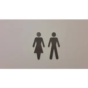 Toilet pictogram Dame/Herre i rustfri stål - Toiletskilte