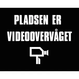 Pladsen er videoovervåget 40x50 cm SORT/HVID - Aluskilt - Sikkerhedsskilte