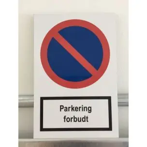 PARKERING FORBUDT - ALUSKILT 30X20 CM - Advarselsskilte