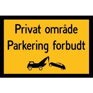 Privat område - Parkering forbudt 40x60 cm - Parkeringsskilte - Aluskilte 40x60cm