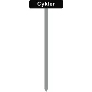 PARKERINGSSPYD 120CM "Cykler" SKILT 10X40 CM (S) - Parkeringsspyd 120cm m/10x40cm skilt