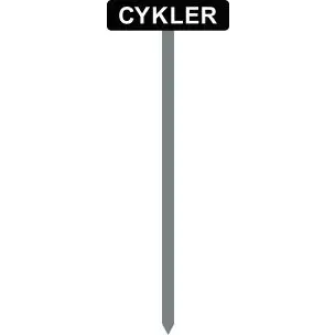 PARKERINGSSPYD 120CM "Cykler" SKILT 10X40 CM (S) - Parkeringsspyd 120cm m/10x40cm skilt