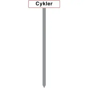 PARKERINGSSPYD 120CM "Cykler" SKILT 10X40 CM (R) - Parkeringsspyd 120cm m/10x40cm skilt
