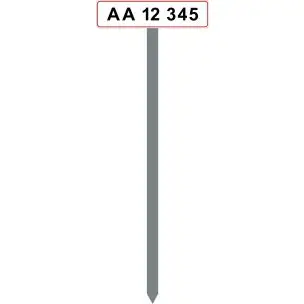 PARKERINGSSPYD 120CM "Reg nr" SKILT 10X40 CM (R) - Parkeringsspyd 120cm m/10x40cm skilt