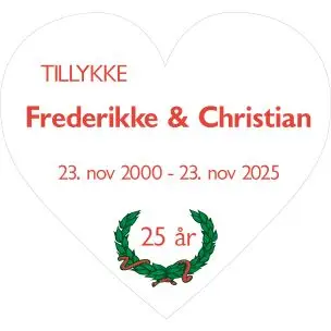 Sølvbryllupsskilt Tillykke-HVID - Anledningsskilte