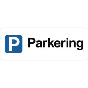 Parkering med pictogram 15x40cm Parkeringsskilte - Aluskilte 15x40cm