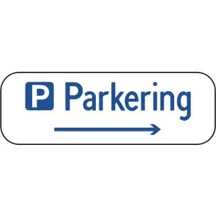 Parkering med højre pil 20x60 cm Parkeringsskilte - Vejskilte