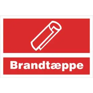 B232 Brandtæppe Aluskilt 20x30cm - Aluskilte