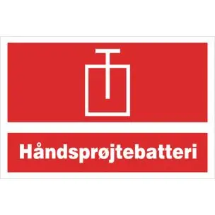 B233 Håndsprøjtebatteri Aluskilt 20x30cm - Sikkerhedsskilte