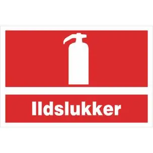 B237 Ildslukker Aluskilt 20x30cm - Sikkerhedsskilte