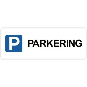 PARKERING med pictogram 15x40 cm Parkeringsskilte - Aluskilte