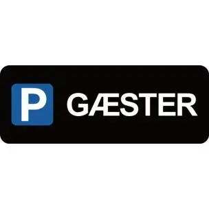 GÆSTER med pictogram 15x40 cm Parkeringsskilt - Aluskilte 15x40cm