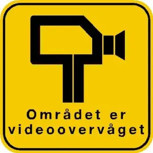 Området er videoovervåget 40x40 cm Aluskilte - Aluskilte
