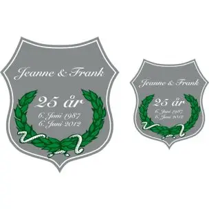 Sølvbryllupsskjold - Anledningsskilte