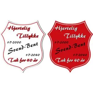 40 ÅRS JUBILÆUMSSKJOLD - Anledningsskilte