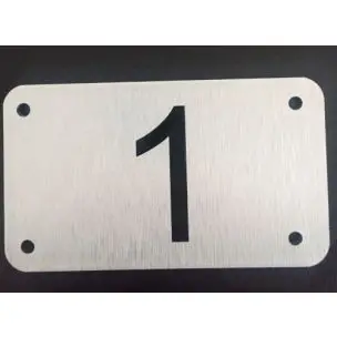 Husnummer skilt 7x12 cm BØRSTET ALU / SØLV - Nummerskilte