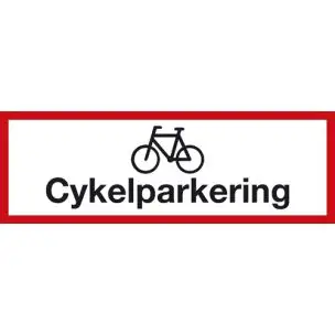 Cykelparkering 20x60 cm - Aluskilt - Aluskilte 20x60cm
